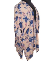 Lane Bryant Peach Navy Multi Floral Crinkle Gauze Kimono Cardigan Plus Size - £19.51 GBP