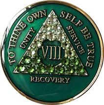 8 Year AA Medallion Green Tri-Plate Transition Swarovski Crystal Chip VIII - £17.12 GBP