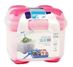 Nude Food Movers by Smash Food Container SALAD BOX, One, Blue | pink | green | b - £9.77 GBP