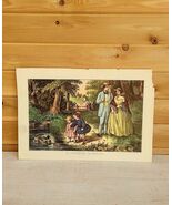 Vintage 1957 Currier &amp; Ives Lithograph A Summer Ramble Calendar May - $70.07 CAD