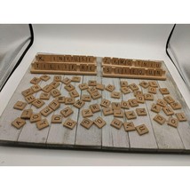 Vintage Scrabble Game 1982 Replacement Parts Wood Wooden Tiles with Trays - £11.96 GBP
