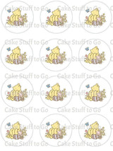 Classic Winnie the Pooh Baby Shower Edible Cupcake Topper Decoration - £11.98 GBP