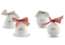 Lladro Retired Set of 4 Christmas Bells 2021 Red Blue New in box - £183.26 GBP