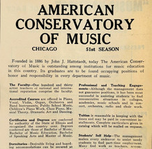 1936 American Conservatory Of Music Advertisement Chicago Illinois Schoo... - $27.40 CAD