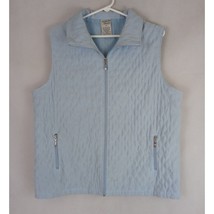 Allison Daley Women&#39;s Quilted Light Blue Full Zip Vest Size 14 - £9.96 GBP