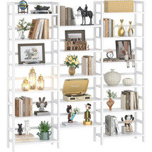 Triple Wide 6-Tier Bookshelf and Bookcase, 6ft Tall Bookshelves with 17 Open Dis - $539.97