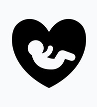 Baby in heart Icon sticker instant download svg,png,psd,eps,jpeg - £3.58 GBP