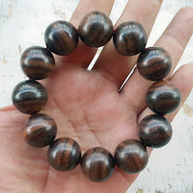 20 MM Genuine Indonesian Rosewood Bracelet 12 Beads Dalbergia Latifolia #10 - $33.50