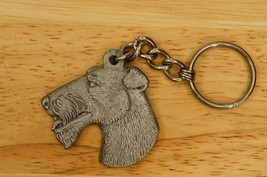 Rawcliffe Pewter 1982 D Davis Wire Haired Fox Terrier Dog Key Fob Pendant - £15.65 GBP