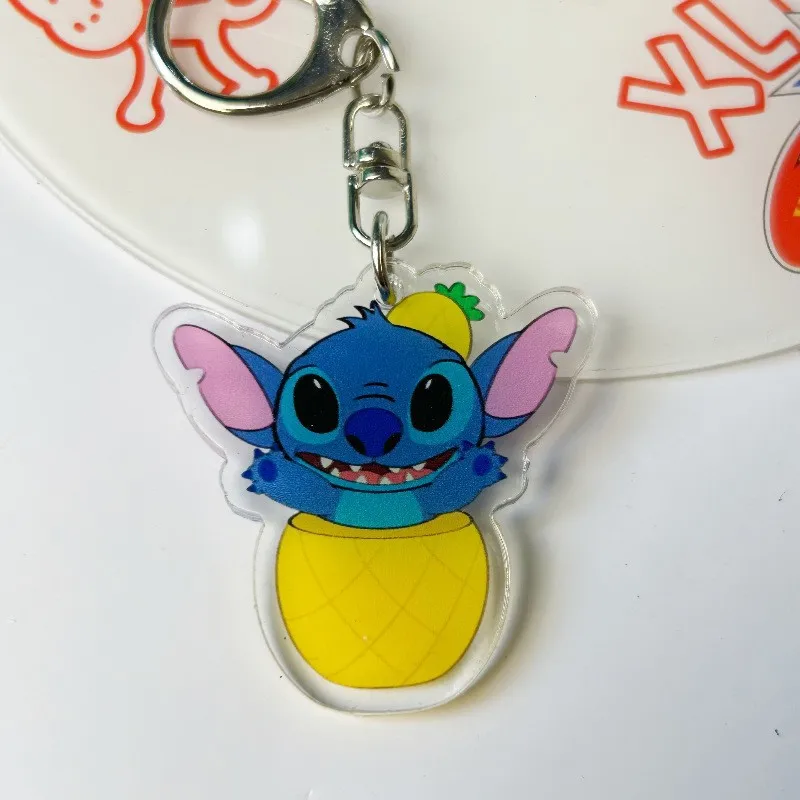Anime Lilo and Stitch Keychain Funny Keyring Bag Pendant Couple Car Keyh... - $0.57 CAD