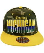 Michigan 4-Color Letters Men&#39;s Snapback Baseball Caps (Camouflage/Gold) - £11.94 GBP
