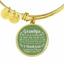 Express Your Love Gifts Grandpa I Am So Blessed to Have You Engraved 18k Gold Ci - £44.54 GBP