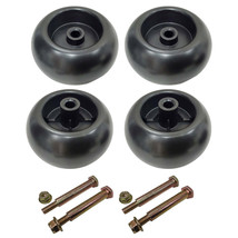 4 Mower Deck Wheels with Bolts fits John Deere AM116299, M84690, AM133602 - £24.73 GBP