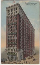 Indianapolis IN Indiana Postcard 1914 Hotel Washington Decatur IL Illinois - £2.33 GBP