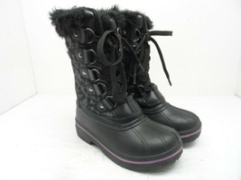 Quest Kid&#39;s Powder 200g Insulated Winter Boots Black/Pink Size 13K - £34.05 GBP