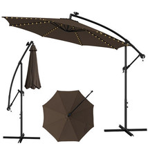10 Feet Patio Offset Umbrella with 112 Solar-Powered LED Lights-Beige-Co... - $2,840.46 MXN