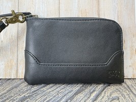 Frye &amp; Co. Black Faux Leather Zippered Wristlet Wallet New! - $19.80