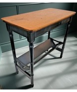 Solid Wood 2 Tier Narrow 24&quot; Side End Table Plant Stand &amp;Book Trough Bla... - €212,29 EUR