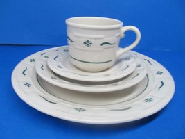 Longaberger Traditions Heritage Green Dinner Plate, Bread Plate, Cup And Saucer - $39.00