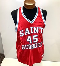 Vintage Powers USA Saint Georges #45 Red/Blue HS Basketball Jersey Mens Sz 46 - £25.74 GBP