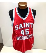 Vintage Powers USA Saint Georges #45 Red/Blue HS Basketball Jersey Mens ... - $618.47 MXN
