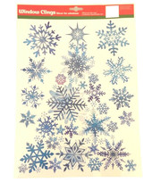 Christmas Tree Blue Snowflakes Window Clings Stick Windows Appliance 9 PC  - £10.75 GBP