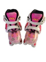 Fun Roll Roller Derby Size 7-11 Youth Kids Adjustable Skates Pink &amp; White Girls - £13.41 GBP