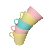 Set of 5 Arvin Plastic D Handle Cups USA Multicolor Pastel Camping Outdo... - £10.12 GBP