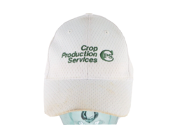 Vintage Distressed Crop Production Services Spell Out Adjustable Dad Hat White - £15.78 GBP