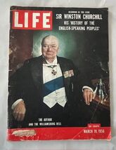 Vintage LIFE Magazine March 19 1956 Winston Churchill Cover Issue - $21.60
