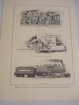 1900 Illustrated Page 19th Century Inventions Printing Press, Locomotive - $9.99