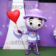 Lavender Arrow Of Love mascot costume character dressed with a Polo Tee and Cuff - £934.12 GBP