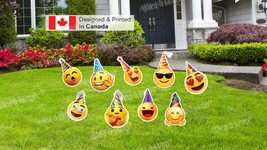 Emojis with Party Hats Package – Emojis 18&quot; - 22&quot; Tall  (Total 9 pcs) | ... - £51.36 GBP