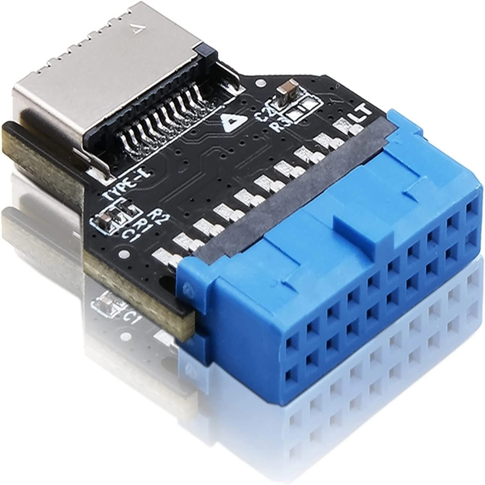 19Pin to 20Pin Converter USB 3.0 Internal Header B 3.2 Type C Front Key A Type E - £40.76 GBP