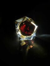 Sommerso Murano Gold and Violet Faceted Glass Ashtray made in Italy image 10
