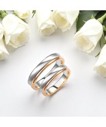 Two-tone Wedding Band-4mm Wedding Bands Set-Matching Rings-Engrave Band ... - $899.95 CAD+