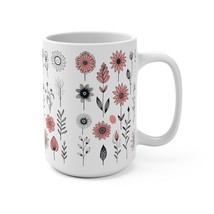 Wild Flowers Mug, tea cup, Boho Wildflowers Cottagecore Coffee Mug 15oz - £19.68 GBP