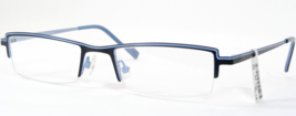 OU 84.122.03 Noir/ Bleu Ciel Rare Lunettes Métal Cadre 51-19-135mm - £44.22 GBP