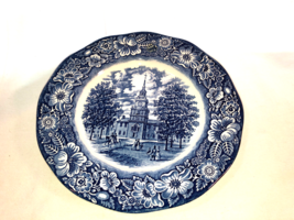 Staffordshire Liberty Blue Independence Hall 9.75 Inch Historic Plate Mint - £11.95 GBP