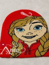 Disney Frozen Anna Knit Beanie Hat Toddler Size 3 Red New - £10.23 GBP