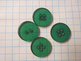 Vintage lot of Sewing Buttons - Translucent Clear Green Rounds - £6.32 GBP