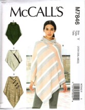 McCall&#39;s M7846 Misses XS to M Easy Ponchos Uncut Sewing Pattern - $14.81