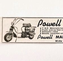1949 Powell Scooter Motorcycle Advertisement Automobilia Compton Califor... - $28.01 CAD