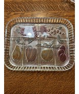 Vintage Indiana Glass Rainbow Mist 5 Part Fruit/Relish Serving Tray /Pla... - $13.98