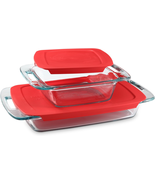 4-Piece Extra Large Glass Baking Dish Set with Lids and Handles, Oven an... - $53.93 CAD