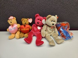 Lot Of 5 TY Beanie Babies Holiday Valentines Keychain 1999 Mcnugget - $11.40