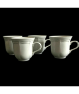 Mikasa Set of 4 White Coffee Tea Cups Mugs FRENCH COUNTRYSIDE F 9000 Japan - £27.67 GBP
