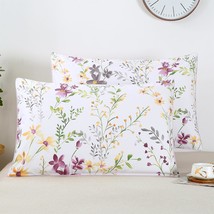 Floral Pillowcases 80S Egyptian Cotton Pillow Cover Set Of 2 Soft Breathable Pil - $36.99