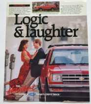 1989 Vintage Print Ad Chevy S-10 The Heartbeat Of America Logic &amp; Laughter - £12.13 GBP