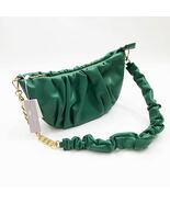 Jennu Stockholm Vegan Ruched Shoulder Bag Dark Fern 11x6x2.75 inches - $726.24 MXN